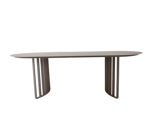 Lyse Oval Table 240x120cm Aluminum Gray Color