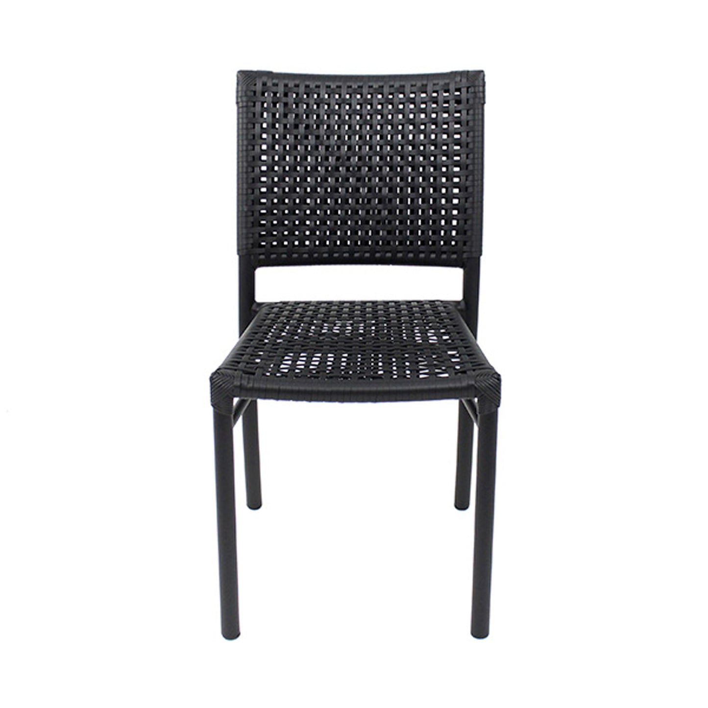 Giardino Chair in Black Aluminum and Black Nautical Rope