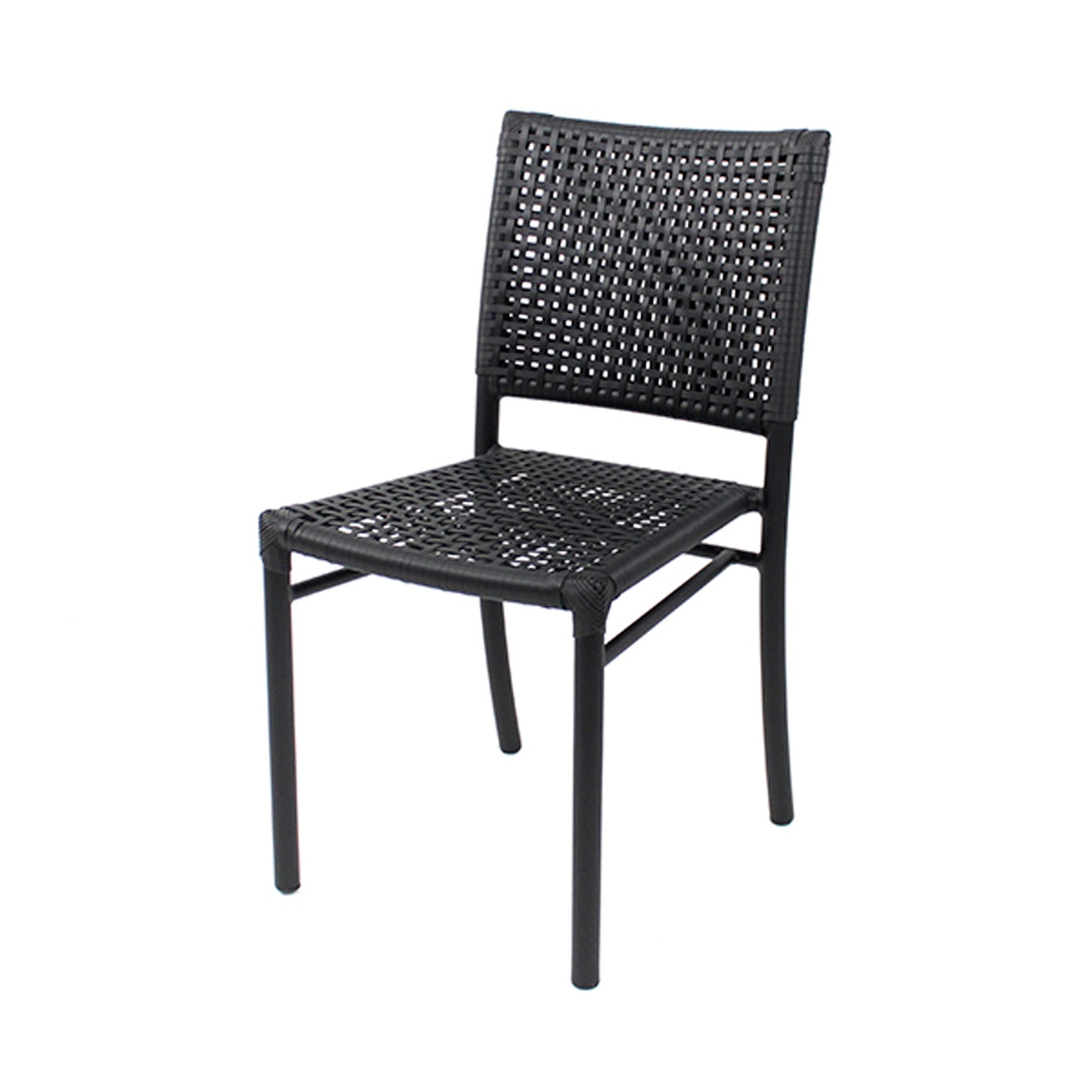 Giardino Chair in Black Aluminum and Black Nautical Rope