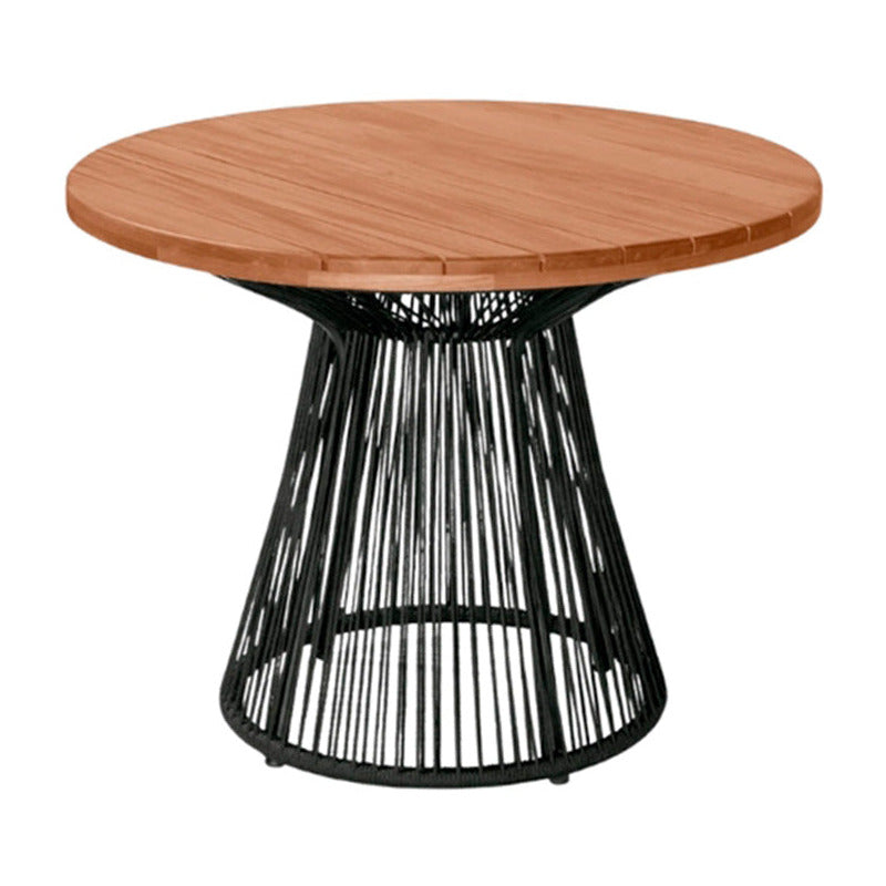 Mesa Kone Madeira 120cm Base Alumínio e Corda Náutica | Toth Móveis