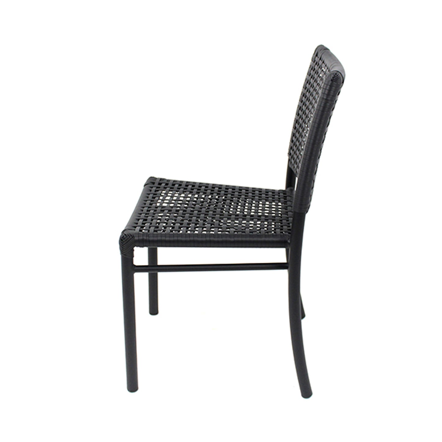 Giardino Chair in Black Aluminum and Black Nautical Rope