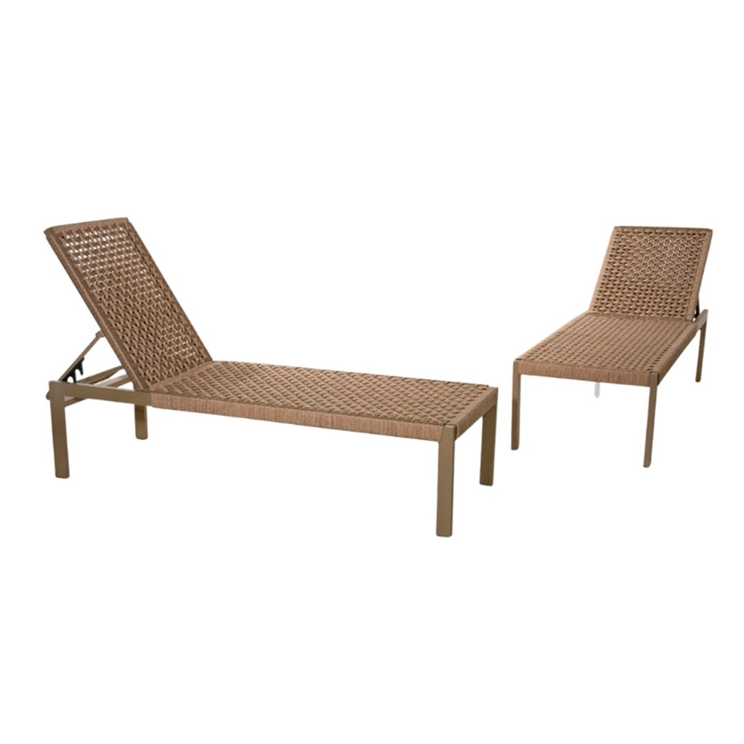 Hawaii Sun Lounger Aluminum and Nautical Rope Fendi Color