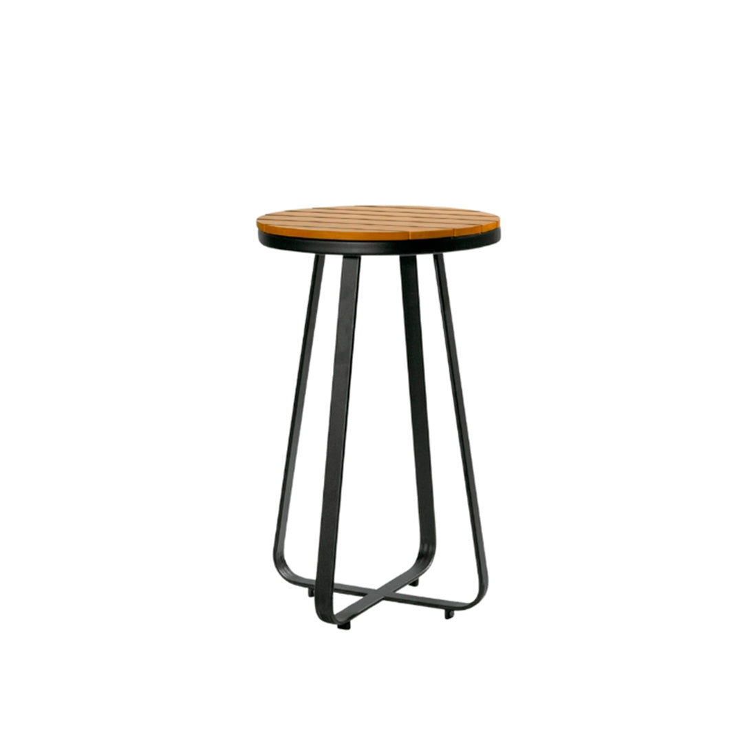 Mesa Bistro Redonda Liz 60cm Madera y Aluminio