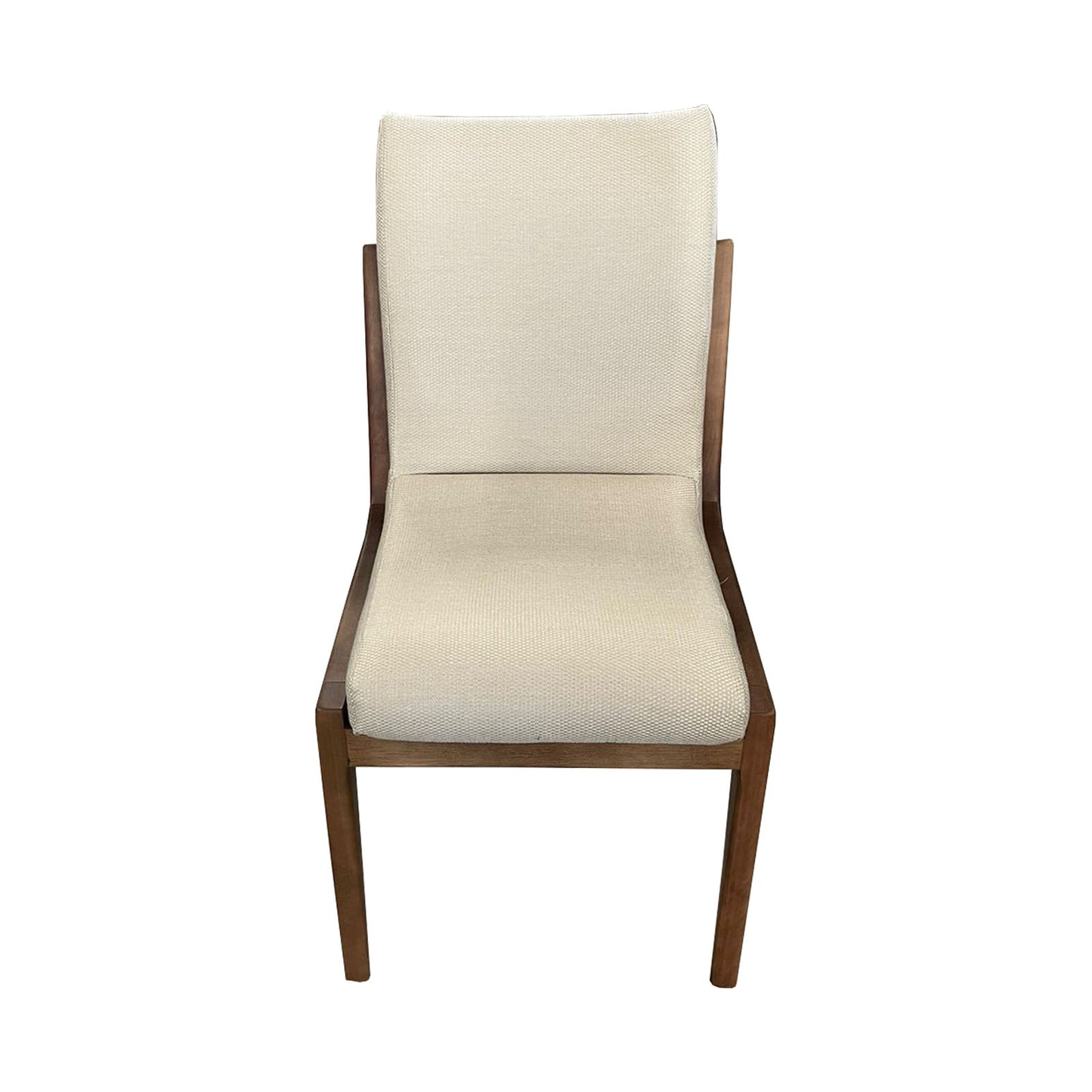 Silla Caribe Madera Marrón Oscuro y Lino Crema