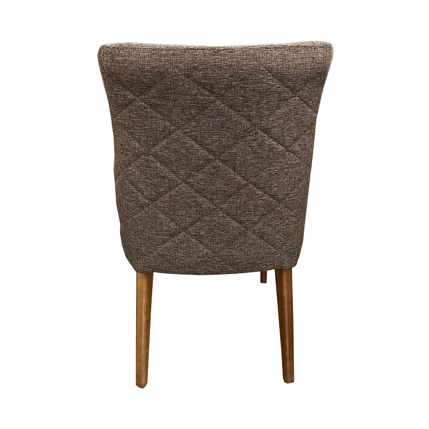 Silla Noruega en madera marrón y tapizado Capitone marrón