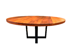 Mesa de Jantar Redonda 180cm Base Montreal de Ferro 8 Lugares