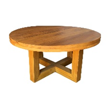 Mesa Lateral Redonda 60cm Base Montreal Madeira Maciça