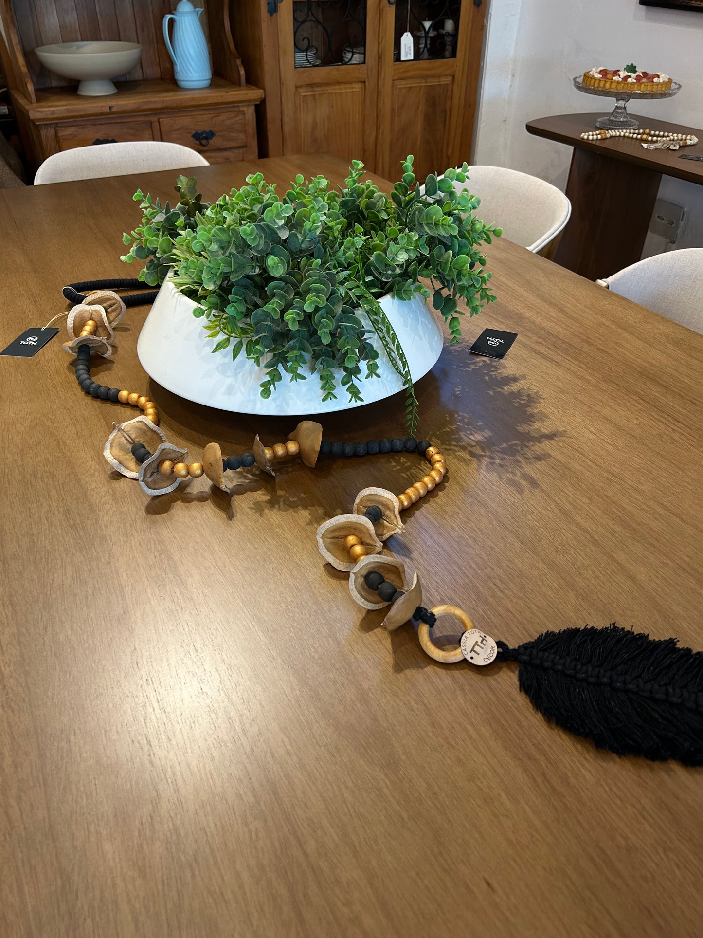 Decorative Black Bead Necklace Gold and Black Color Jacaranda Seeds