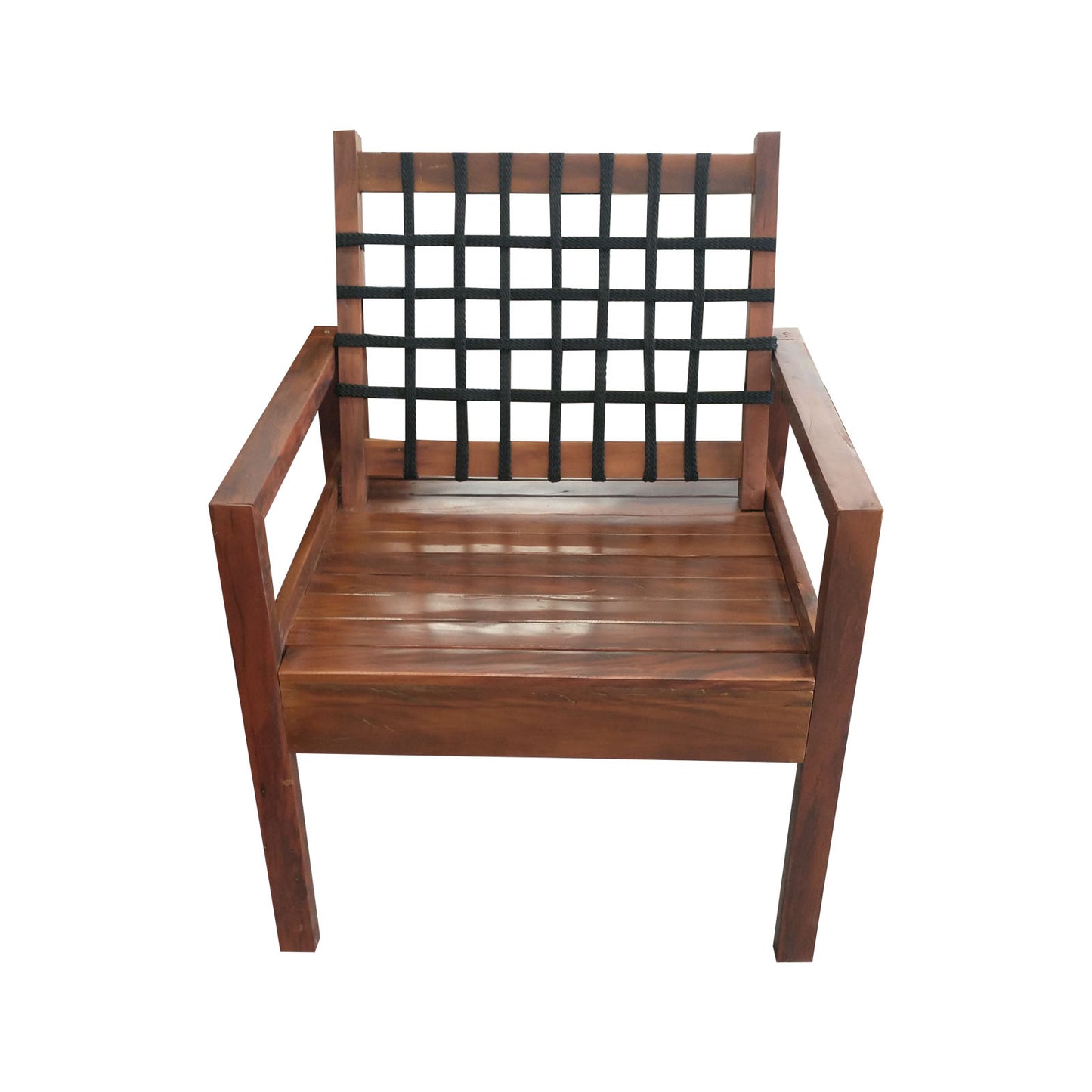 Light Solid Wood Bench Set with Nautical Rope