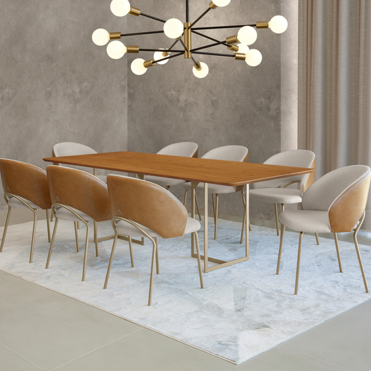 Cadeira Belagio Aço Cor Ouro Assento Estofado Tecido A-712 e A-716