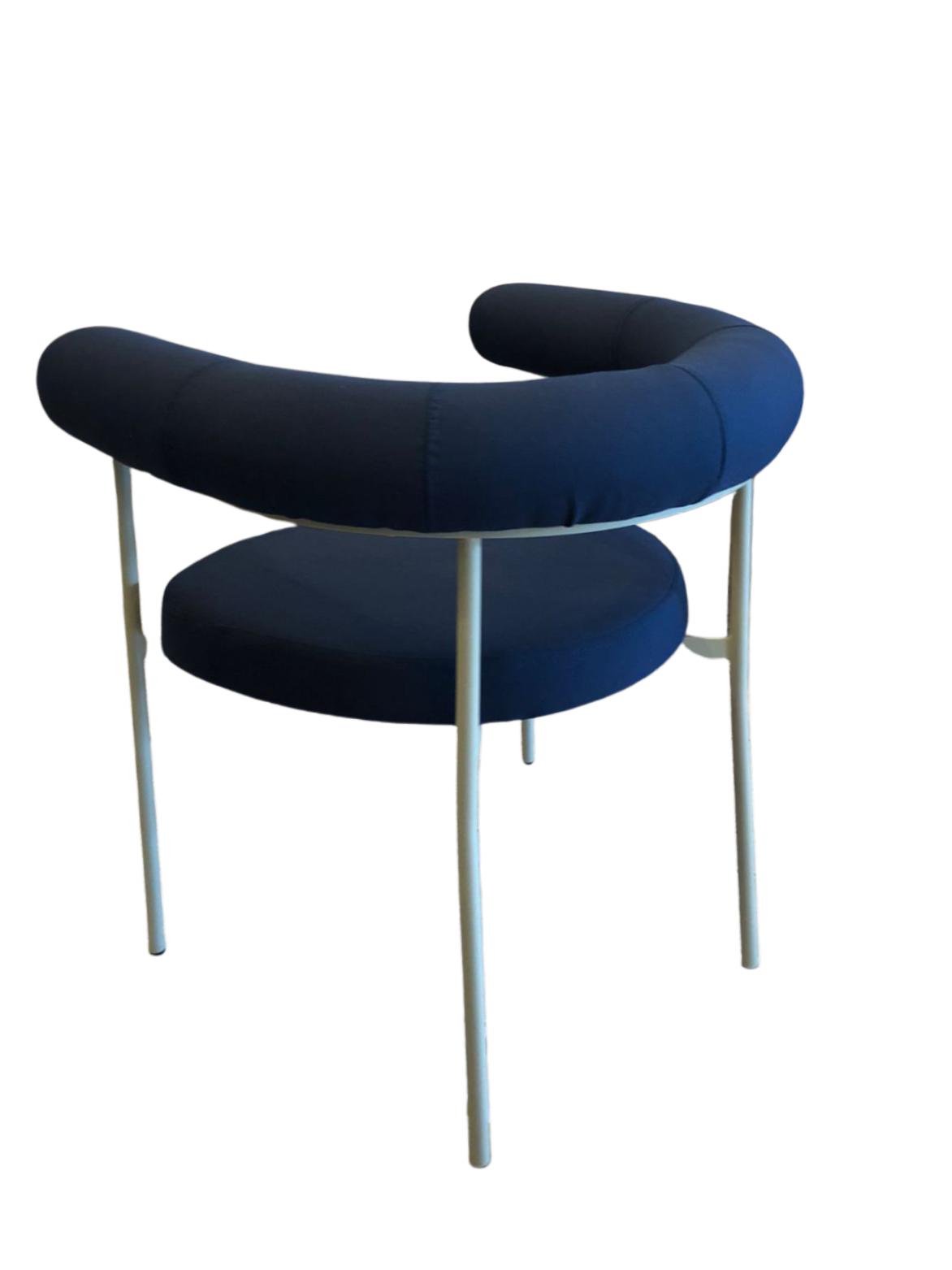 Cadeira Curva Alumínio Cor Taupe Encosto e Assento Estofado Tecido o'outasight