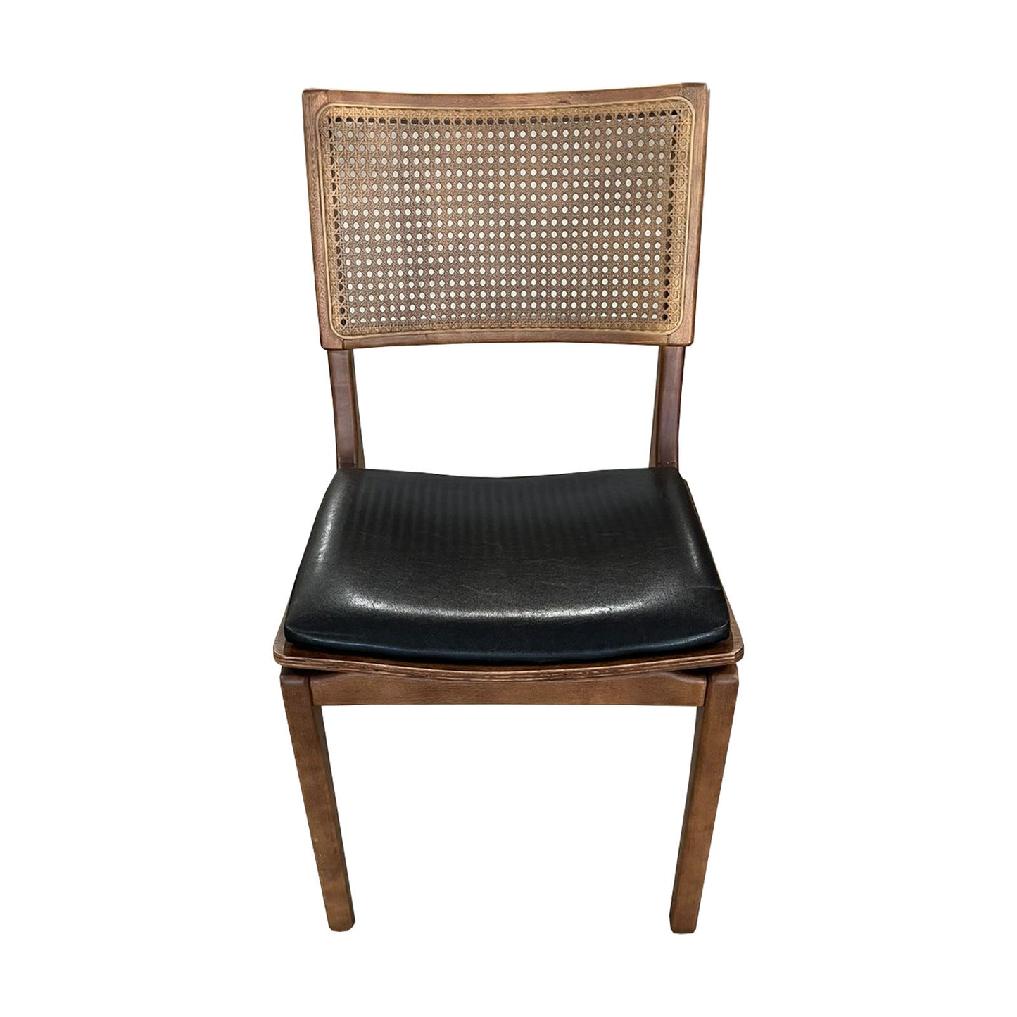 Silla Riviera Madera Marrón Oscuro Hexagonal Asiento Tapizado en Tela Corino Negro