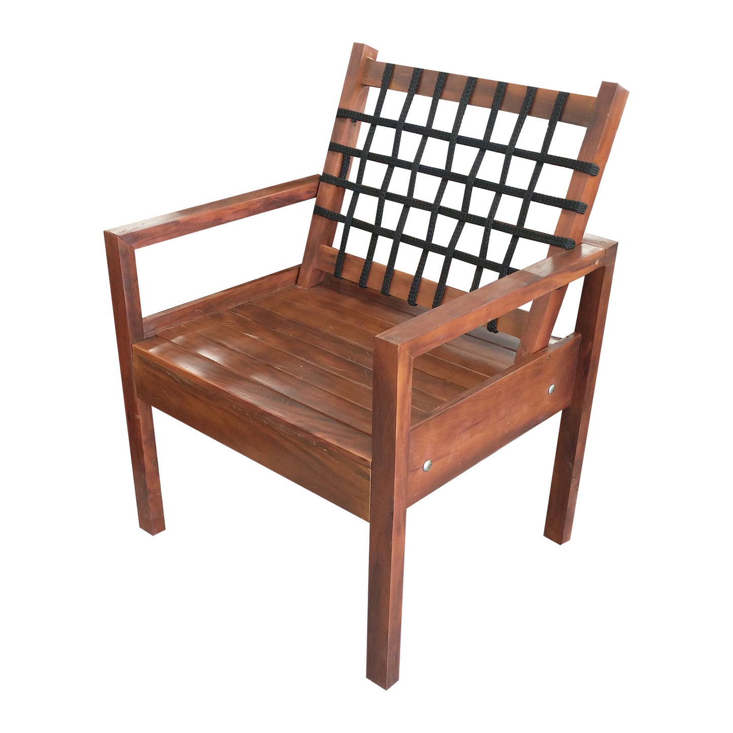Light Solid Wood Bench Set with Nautical Rope