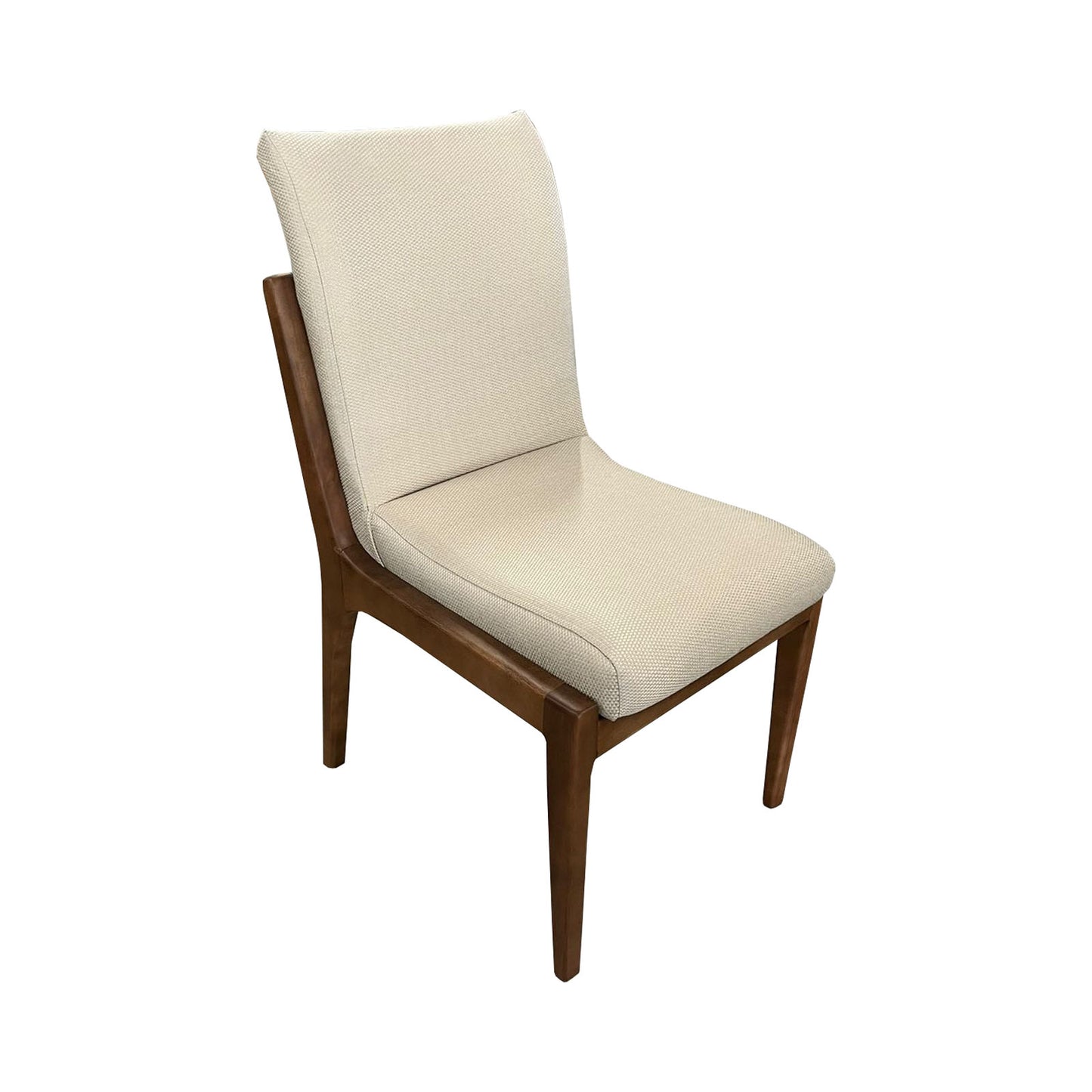 Silla Caribe Madera Marrón Oscuro y Lino Crema
