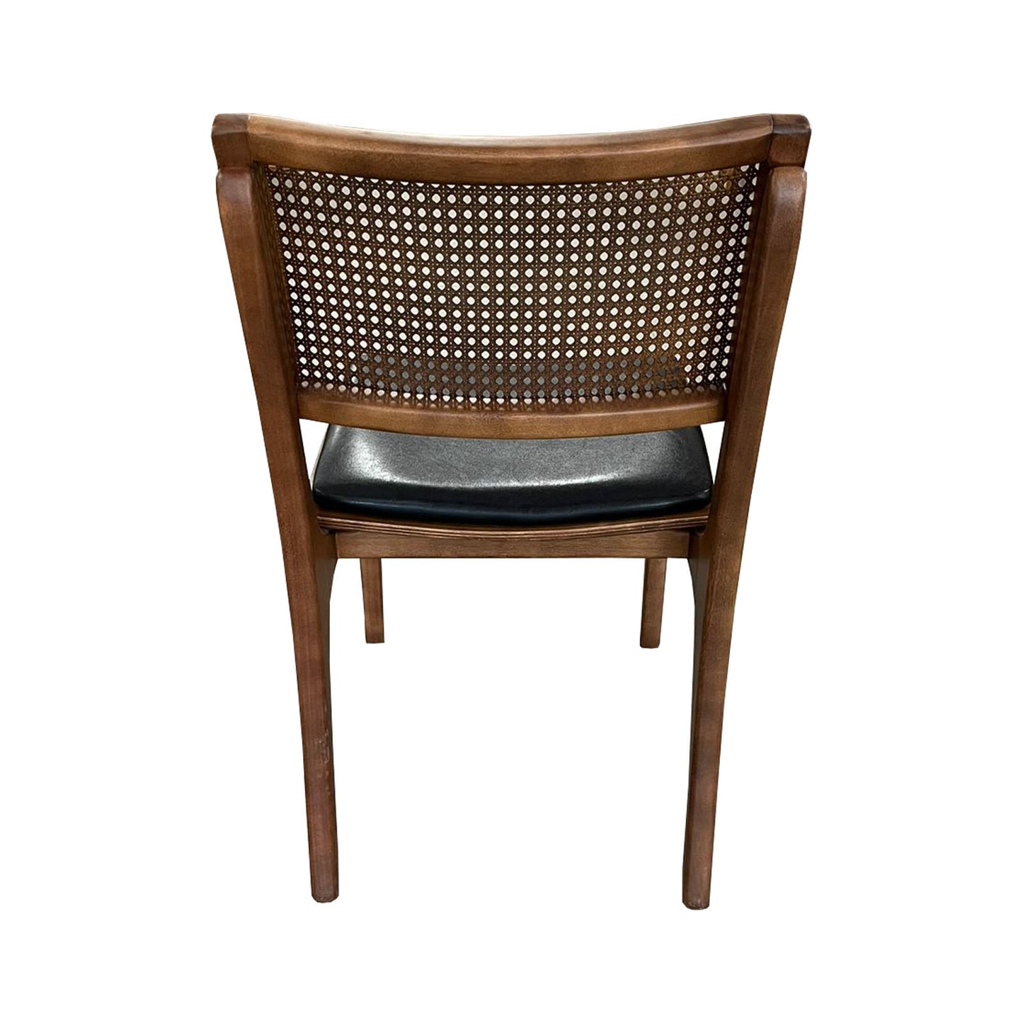 Silla Riviera Madera Marrón Oscuro Hexagonal Asiento Tapizado en Tela Corino Negro