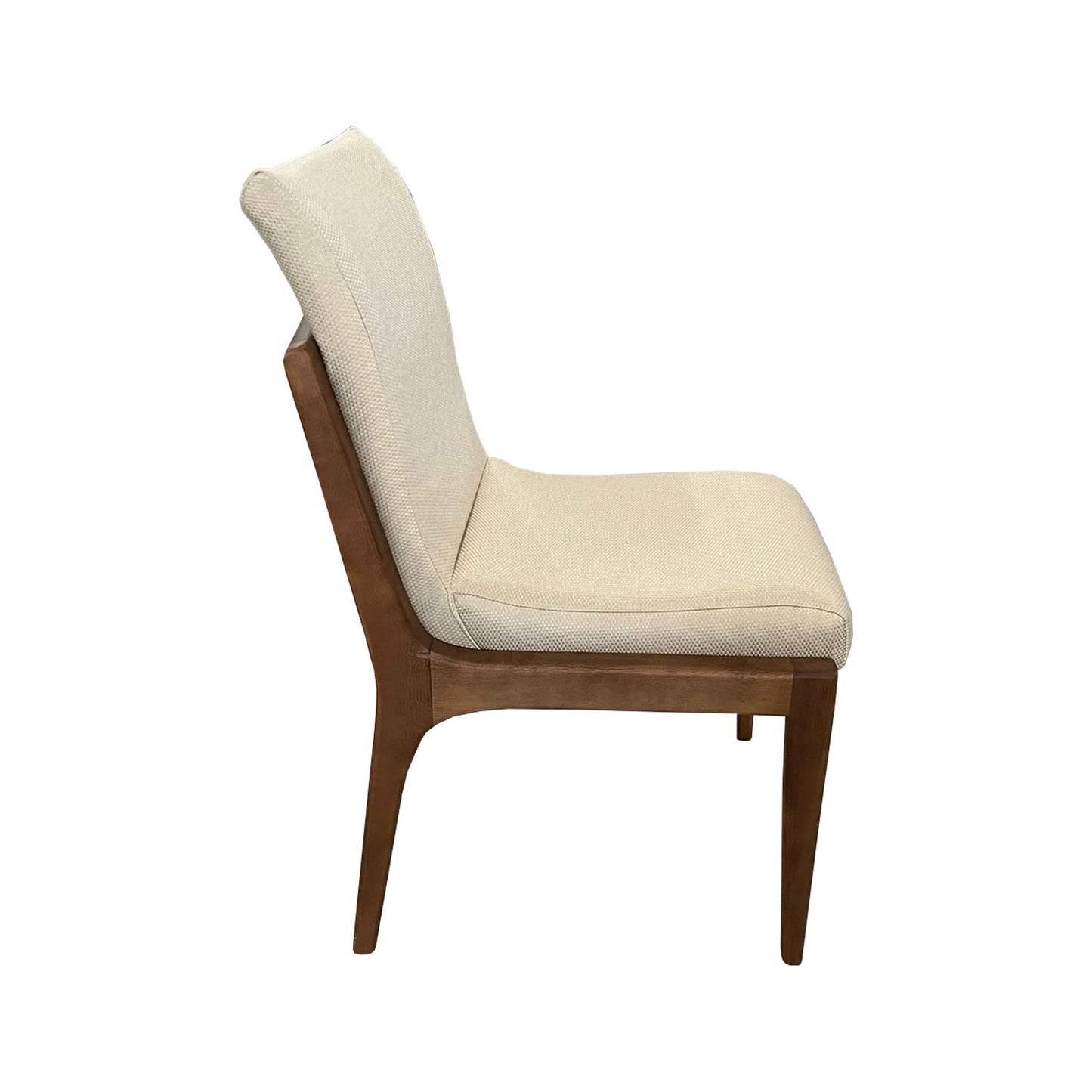 Silla Caribe Madera Marrón Oscuro y Lino Crema
