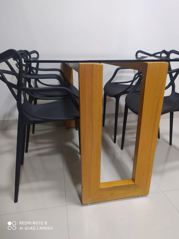 Ambiente 3 com Base de Mesa Barbara 150x50x75cm Madeira Maciça Viga 8x4cm