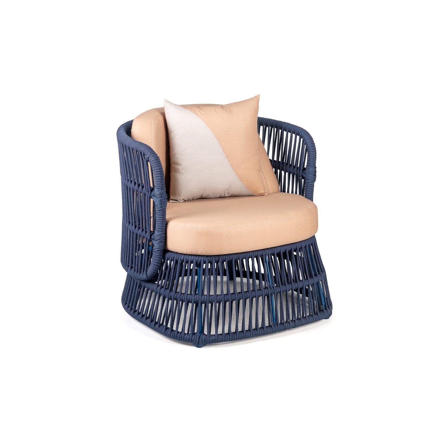 Sillón Alice Aluminio Azul y Cuerda Náutica Azul