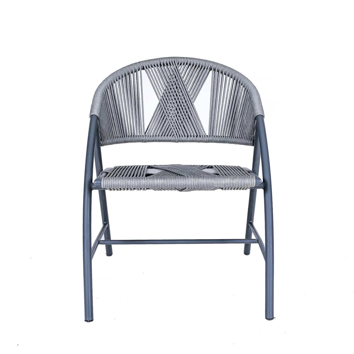Anita Chair, Aluminum, Gray Color and Nautical Rope, Gray Color