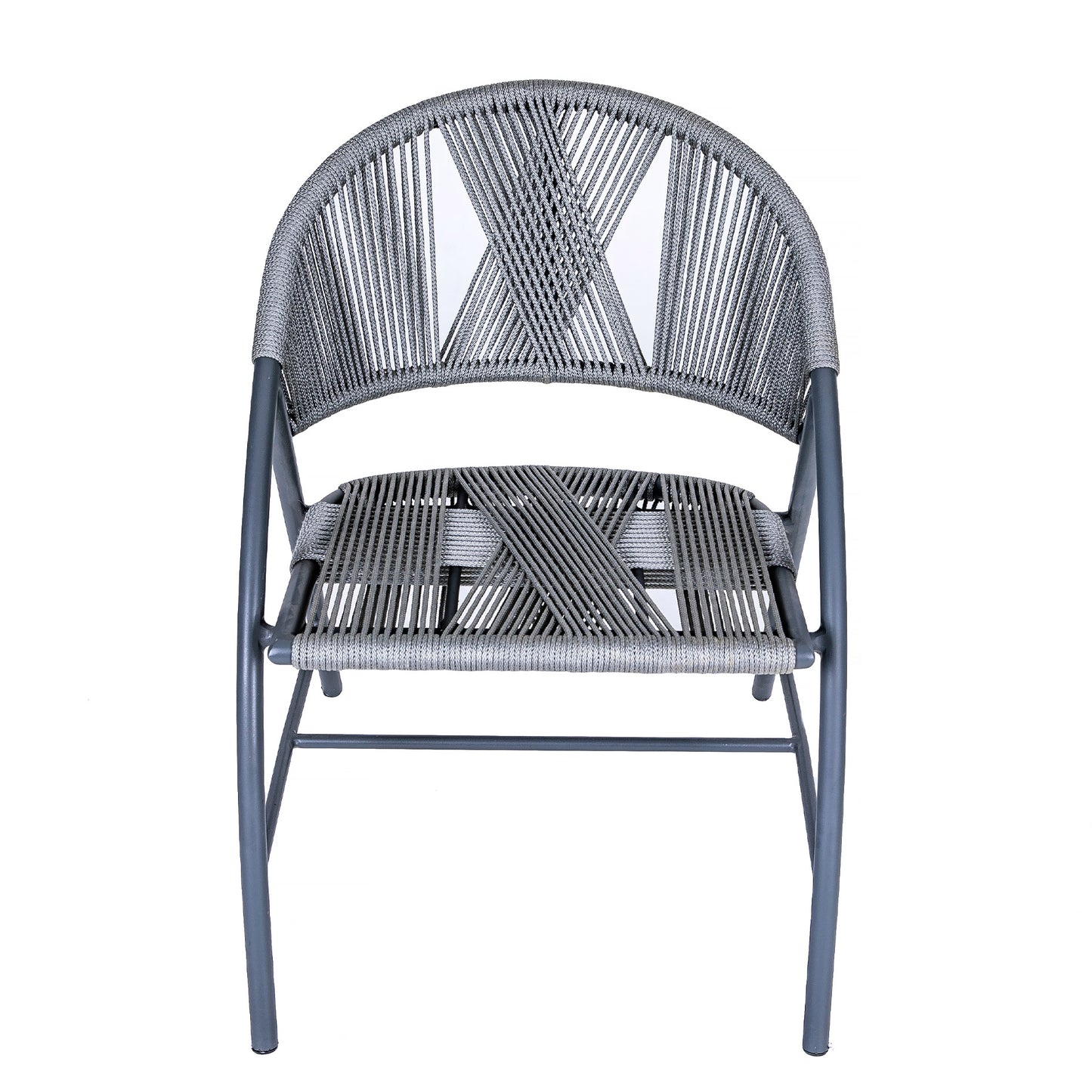 Anita Chair, Aluminum, Gray Color and Nautical Rope, Gray Color
