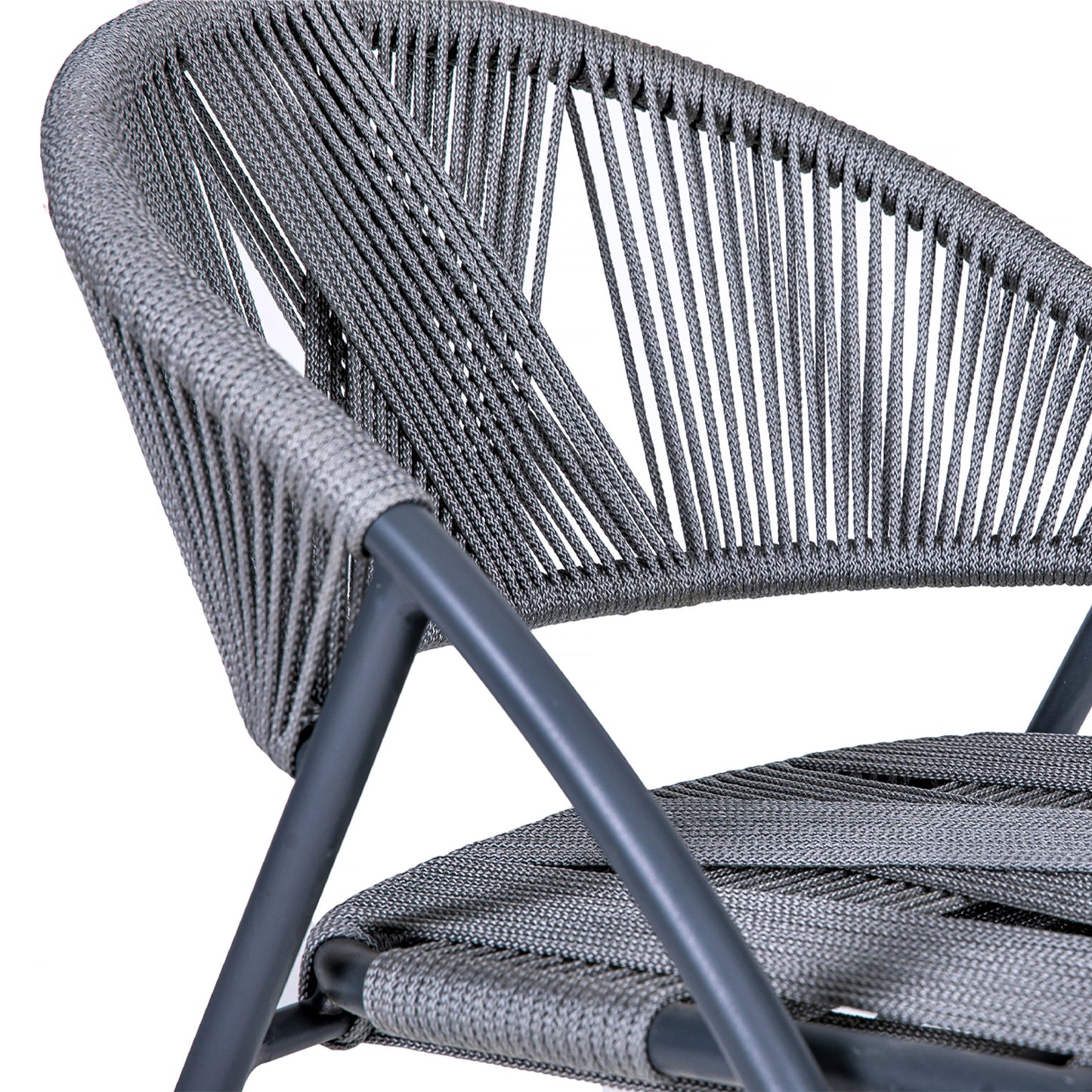 Anita Chair, Aluminum, Gray Color and Nautical Rope, Gray Color