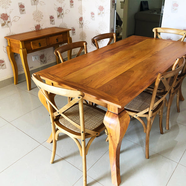 Ambiente 3 com Mesa de Jantar Luis XV 200x100cm Madeira Maciça - 8 Lugares