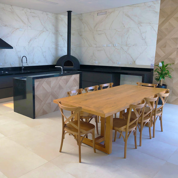 Ambiente 2 com Mesa de Jantar Camila 160x100cm Madeira Maciça - 6 Lugares