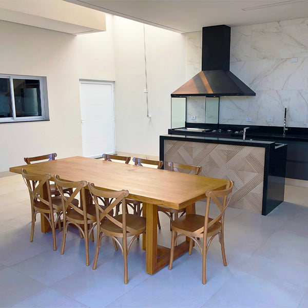 Ambiente 3 com Mesa de Jantar Camila 160x100cm Madeira Maciça - 6 Lugares