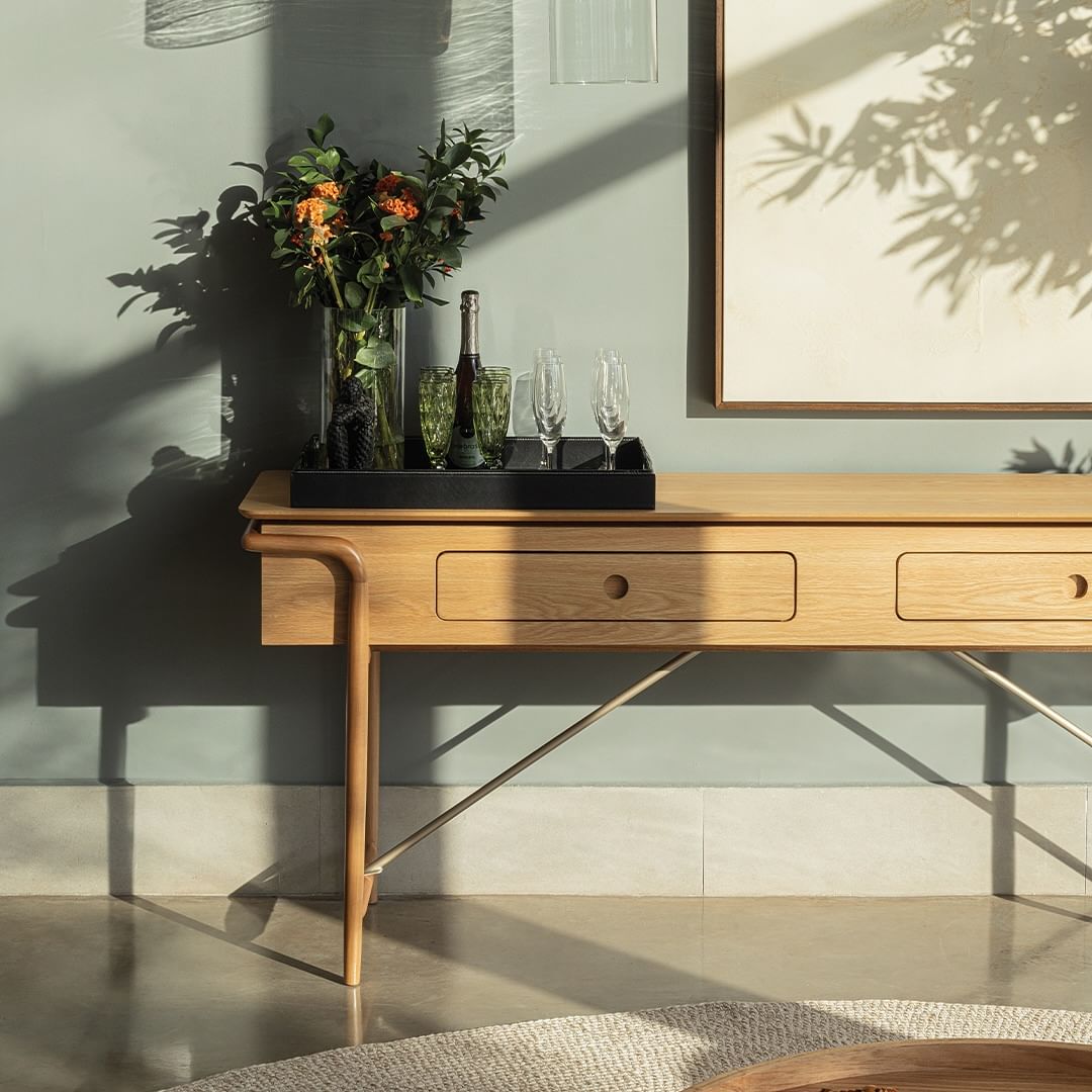 Aparador Coral Madera Natural Canela 180x45x76cm