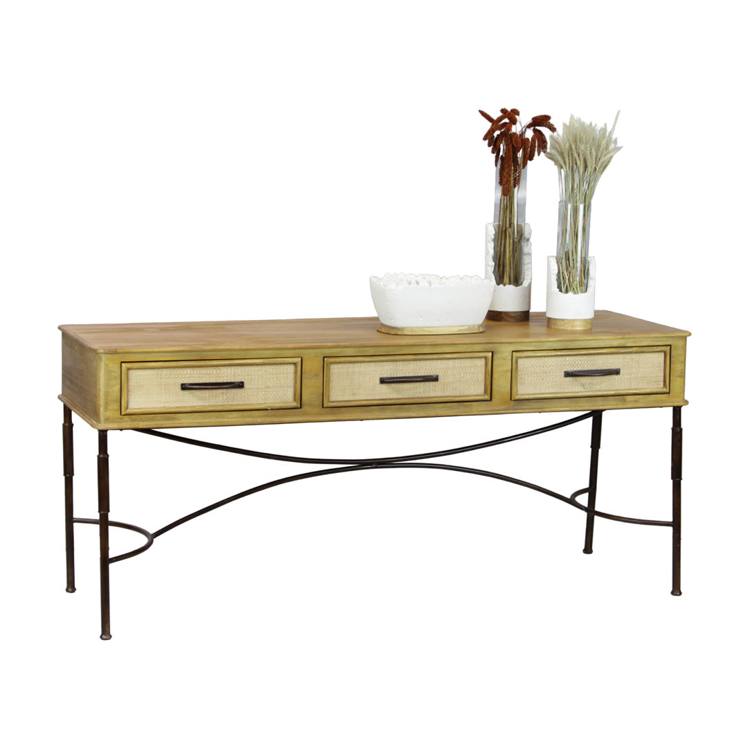 Jaçanã Sideboard 180x60x80cm Wood, Iron and Natural Straw