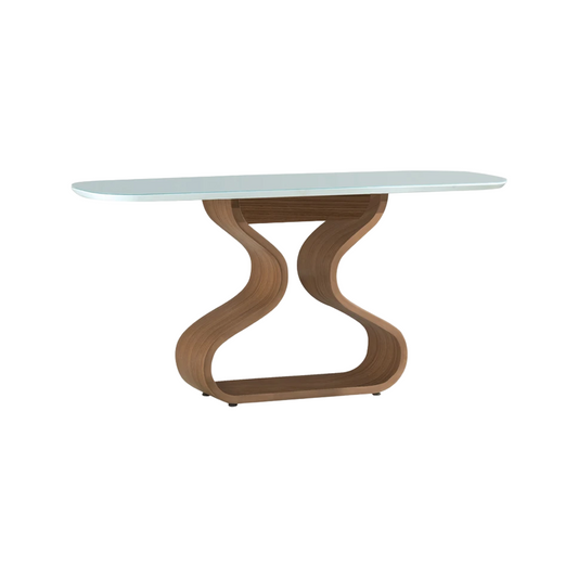 Sabrina Sideboard 160x45x76cm White Glass Top Off White