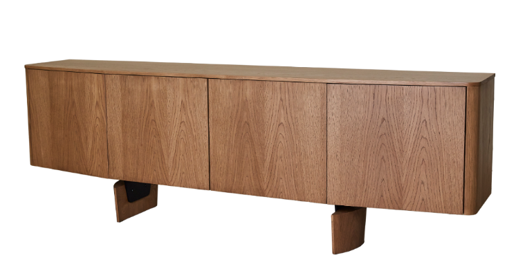 Balcão Andorra Madeira Carvalho 220x45x79cm 4 Portas