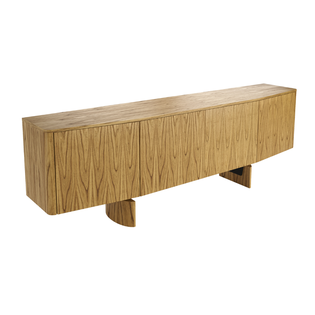 Balcão Andorra Madeira Cinamomo 220x45x79cm 4 Portas