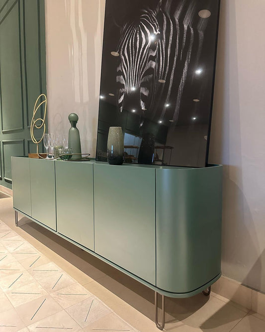 Antares Oval Counter Matte Lacquer C-230 180x45x80cm 4 Doors