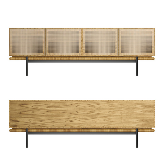 Antares II Counter Cinnamon Wood 220x45x80cm 4 Doors