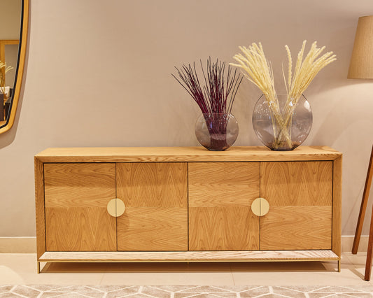 Antares II Counter Cinnamon Wood 220x45x80cm 4 Doors