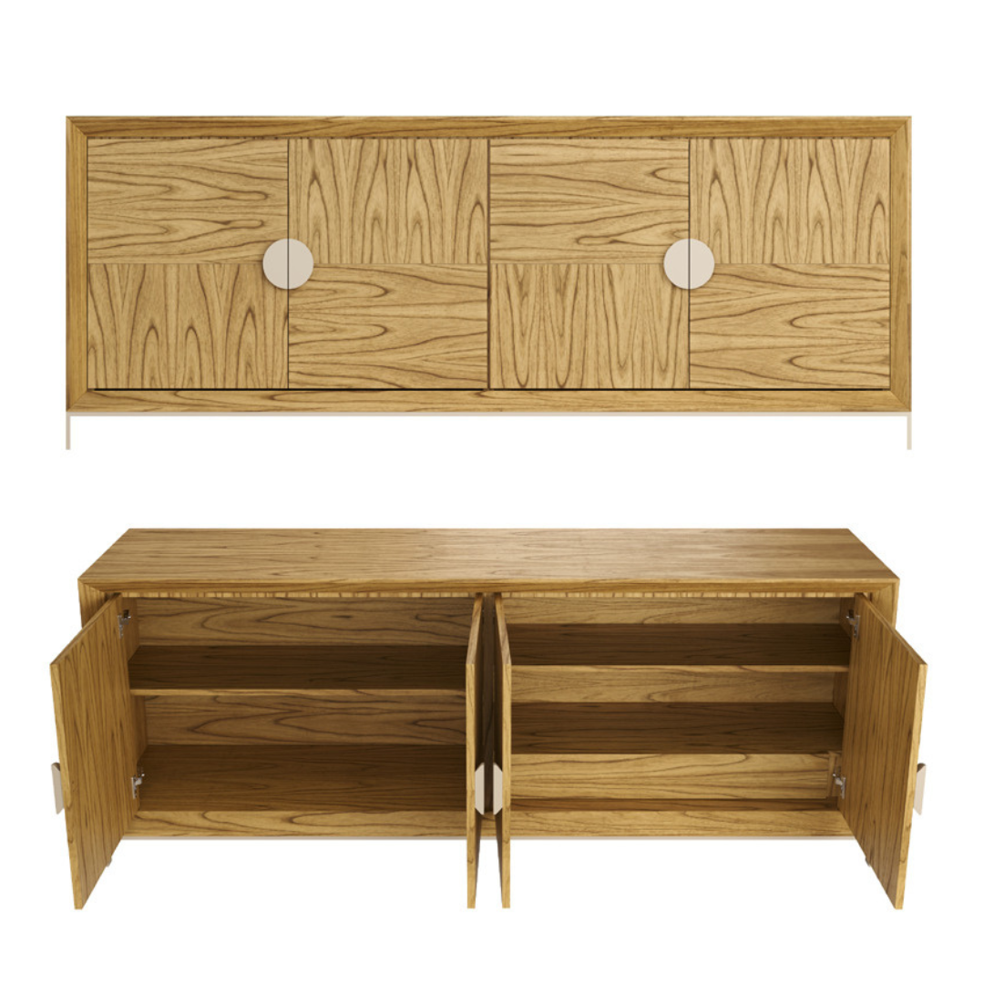 Balcão Greece Madeira Cinamomo 220x45x79cm 4 Portas