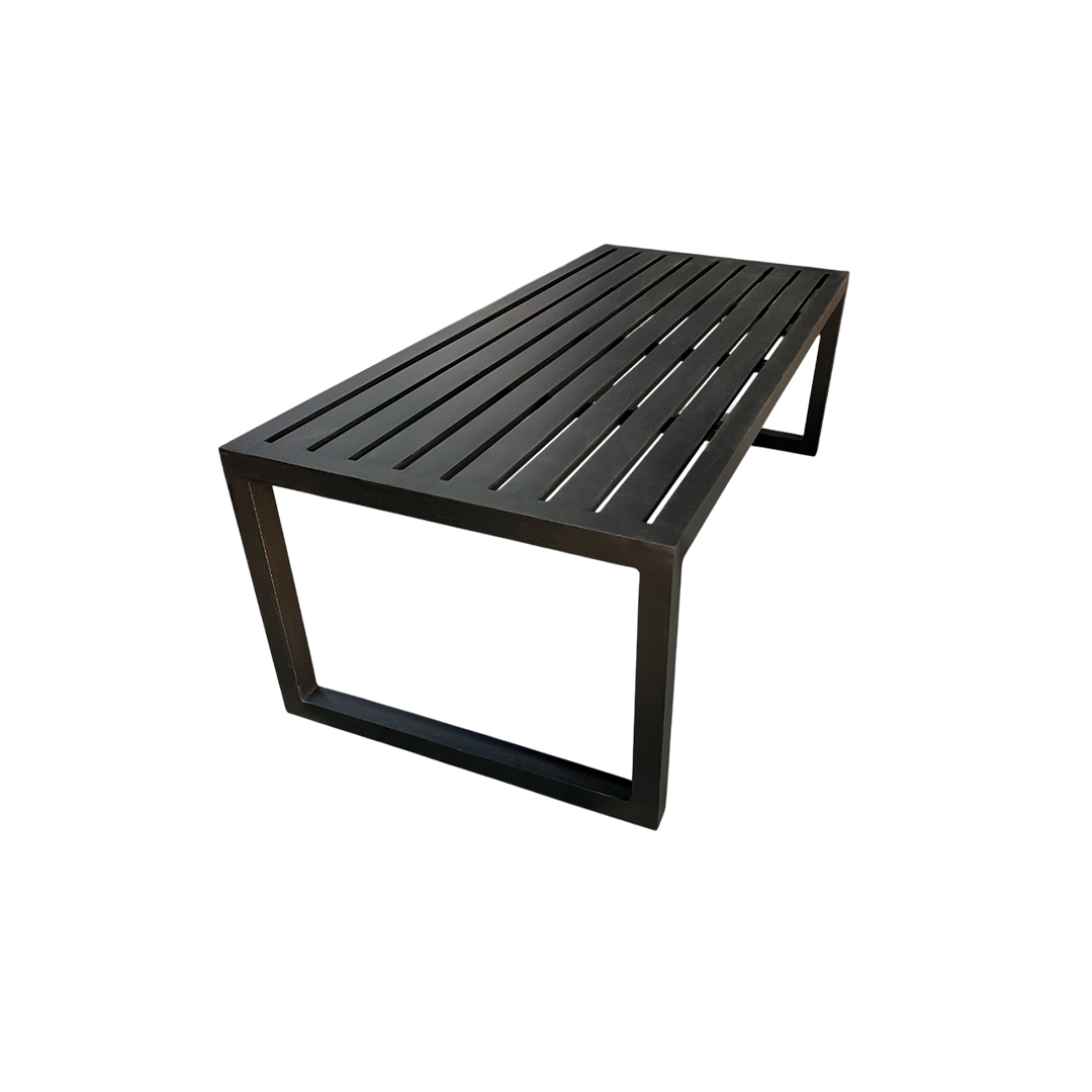 Banco Volt sem Encosto 130cm Alumínio Ripado Cor Preto