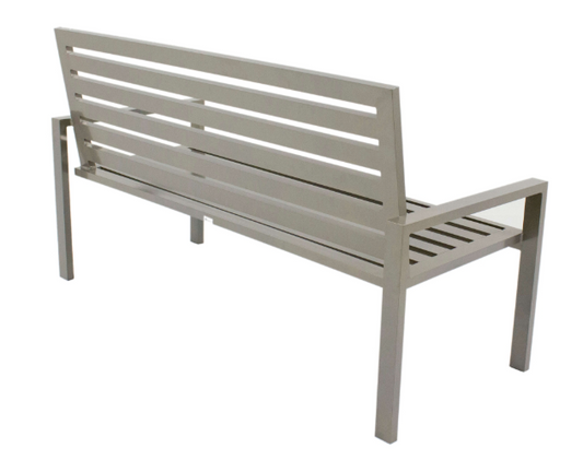 Banco Volt com Braço 160cm Alumíno Ripado Cor Fendi