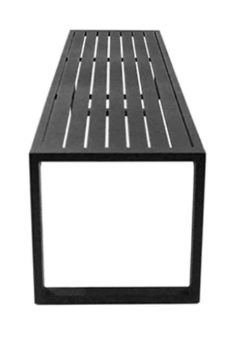 Banco VOLT sem Encosto 130cm Alumínio Ripado Cor Preto