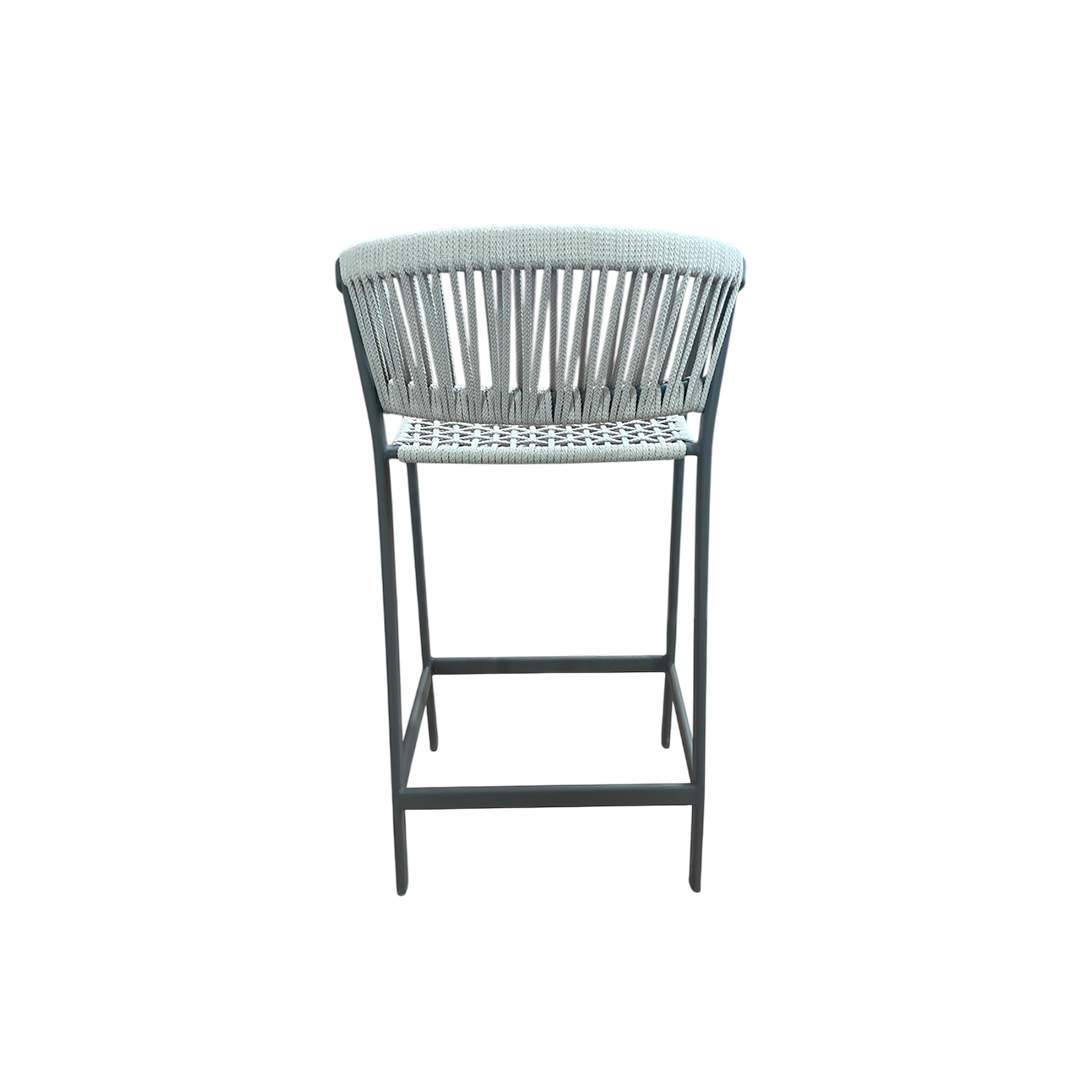 Duda Stool, Black Aluminum and Black Nautical Rope