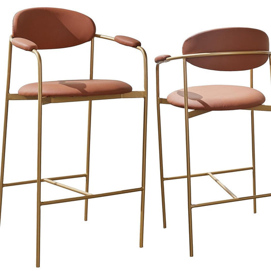 Taburete Lisse Hierro Color FR-20 Respaldo y Asiento Tapizado Tela 135