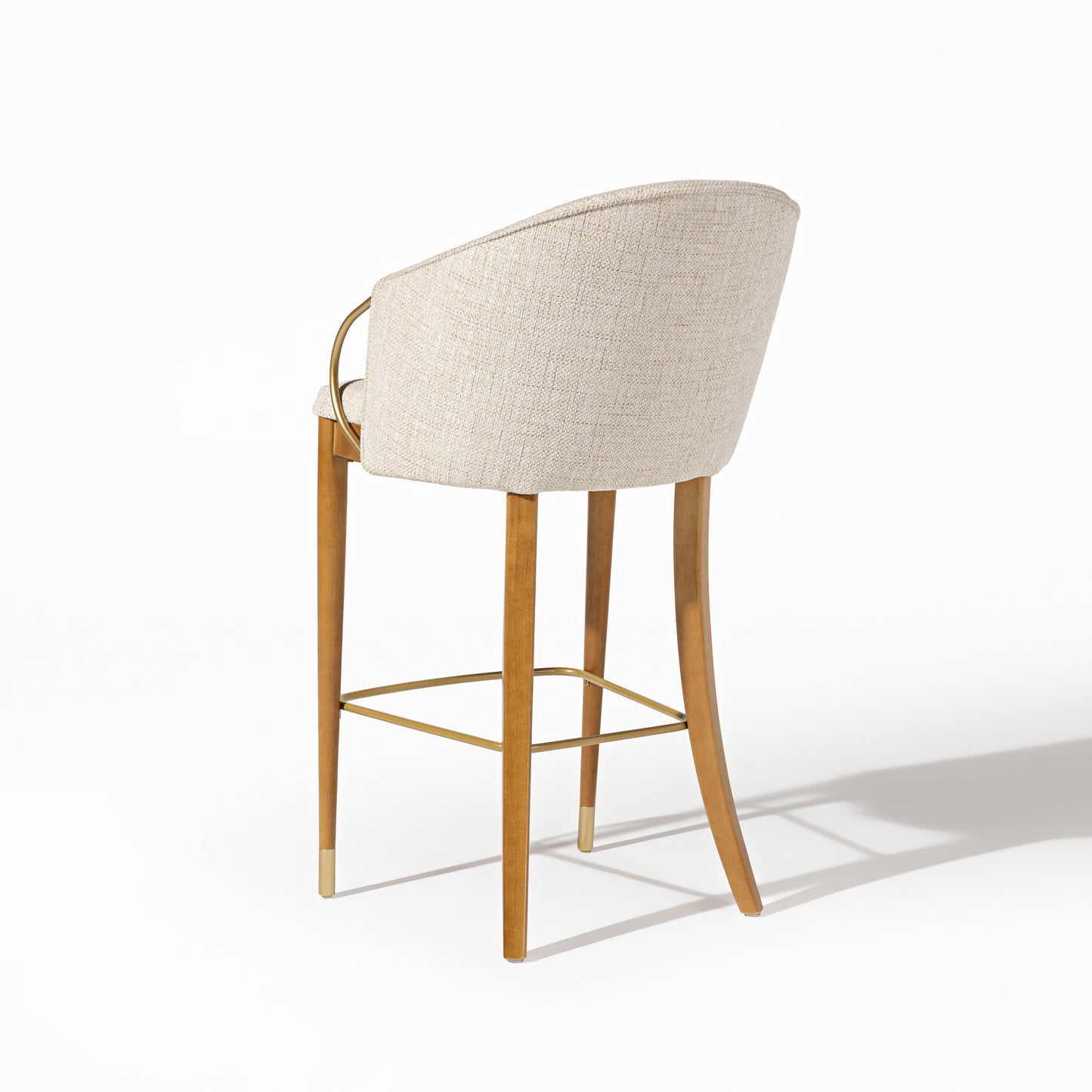 Silla Cristal Respaldo Madera Canela y Asiento Tapizado Tela 94