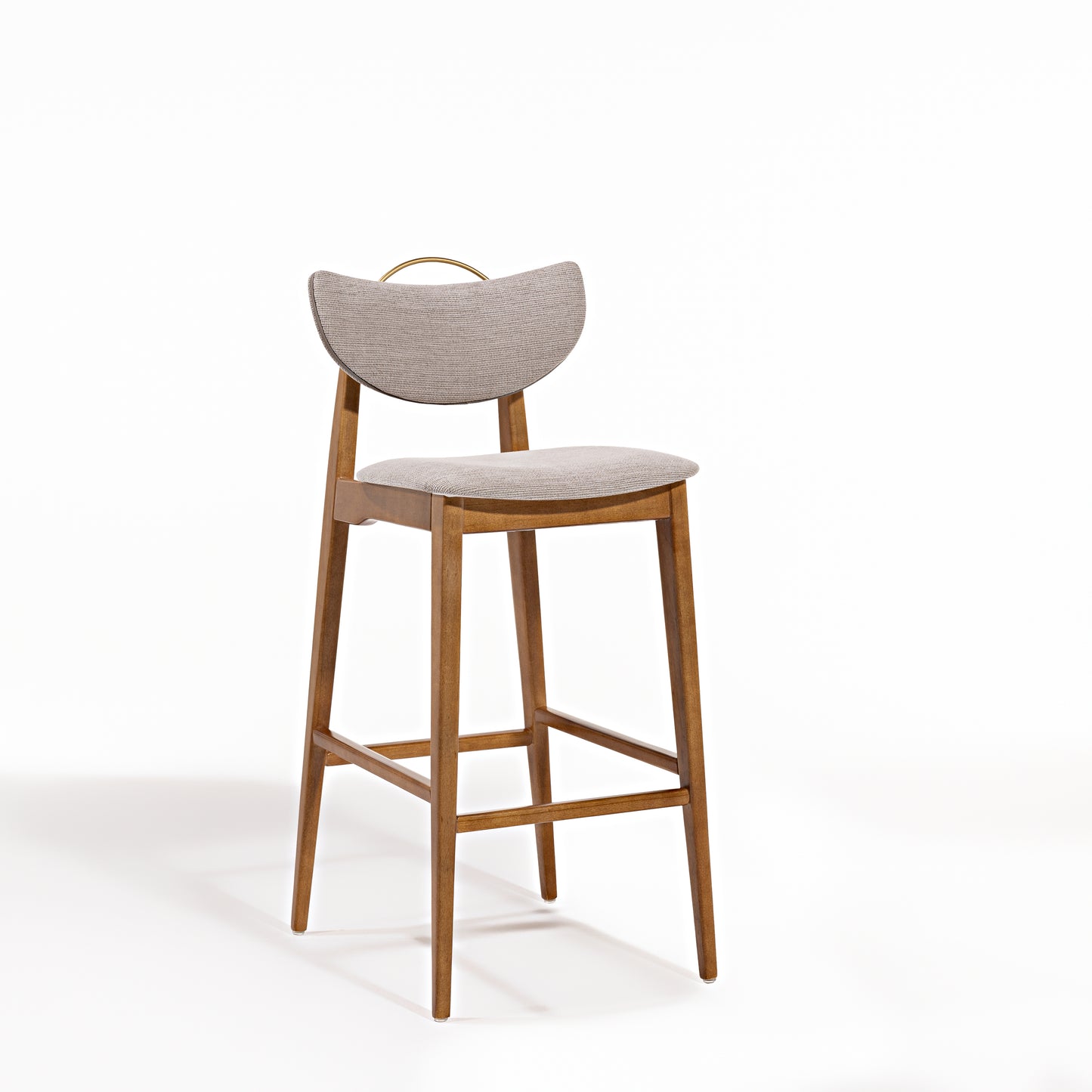 Silla Cristal Respaldo Madera Canela y Asiento Tapizado Tela 94