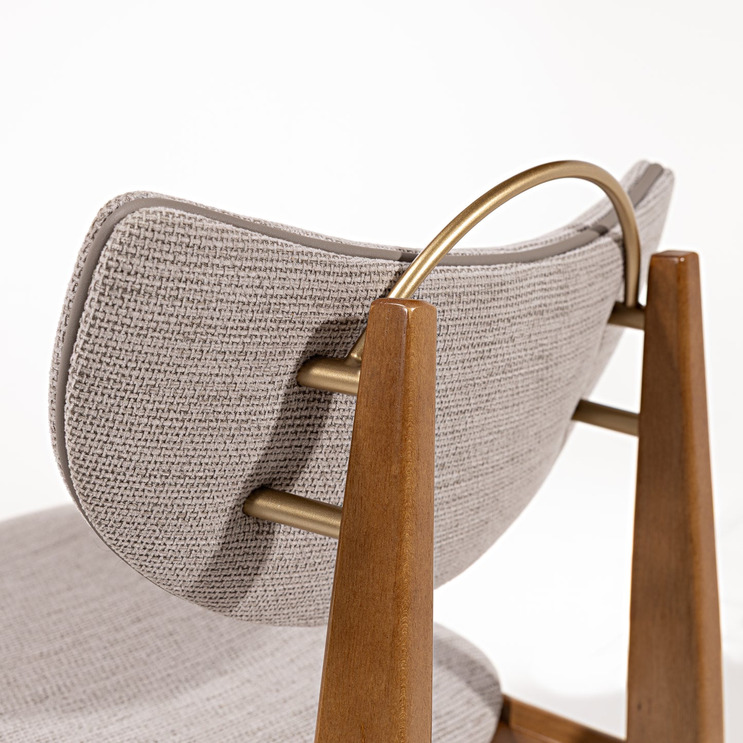Silla Cristal Respaldo Madera Canela y Asiento Tapizado Tela 94