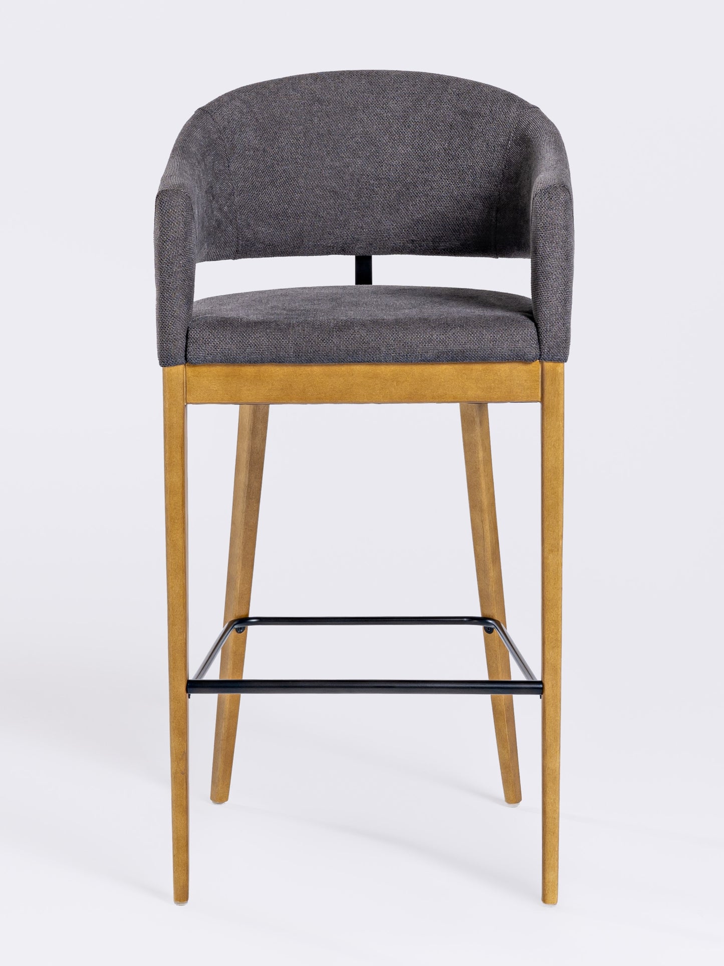 Silla Cristal Respaldo Madera Canela y Asiento Tapizado Tela 94