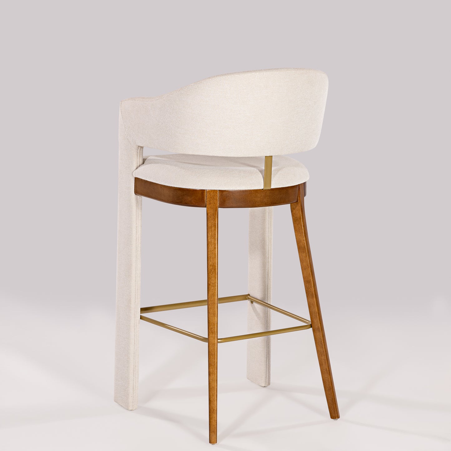 Glass Chair Cinnamon Wood Upholstered Fabric Backrest and Seat 94