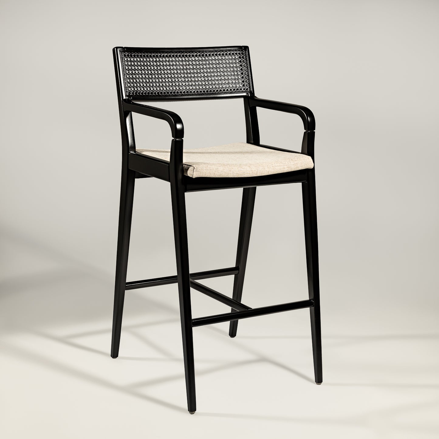 Glass Chair Cinnamon Wood Upholstered Fabric Backrest and Seat 94