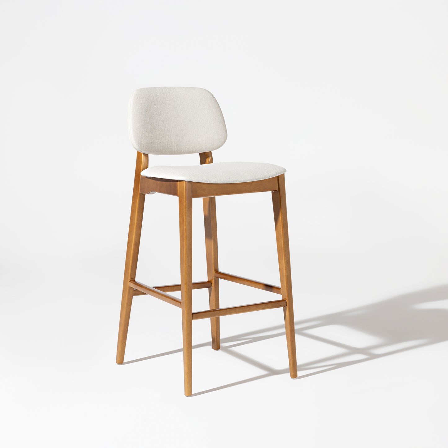 Silla Cristal Respaldo Madera Canela y Asiento Tapizado Tela 94