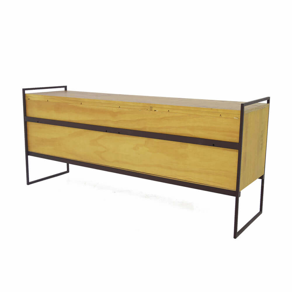 Balcão Buffet Detroid 223x45cm 3 Portas Madeira e Ferro